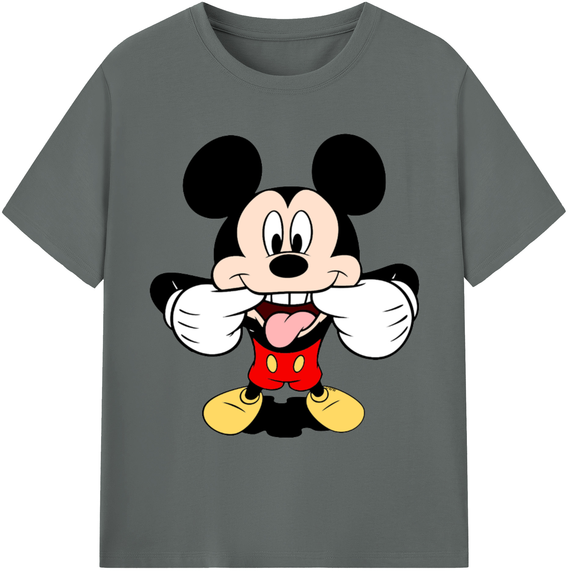 ミッキーマウス Mickey Mouse 綿100％ メンズ半袖Tシャツ｜肌触りやわらか＆通気性